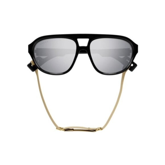 NEW GUCCI SUNGLASSES BLACK SILVER UNISEX EYEWEAR GUCCI GG1239S 002